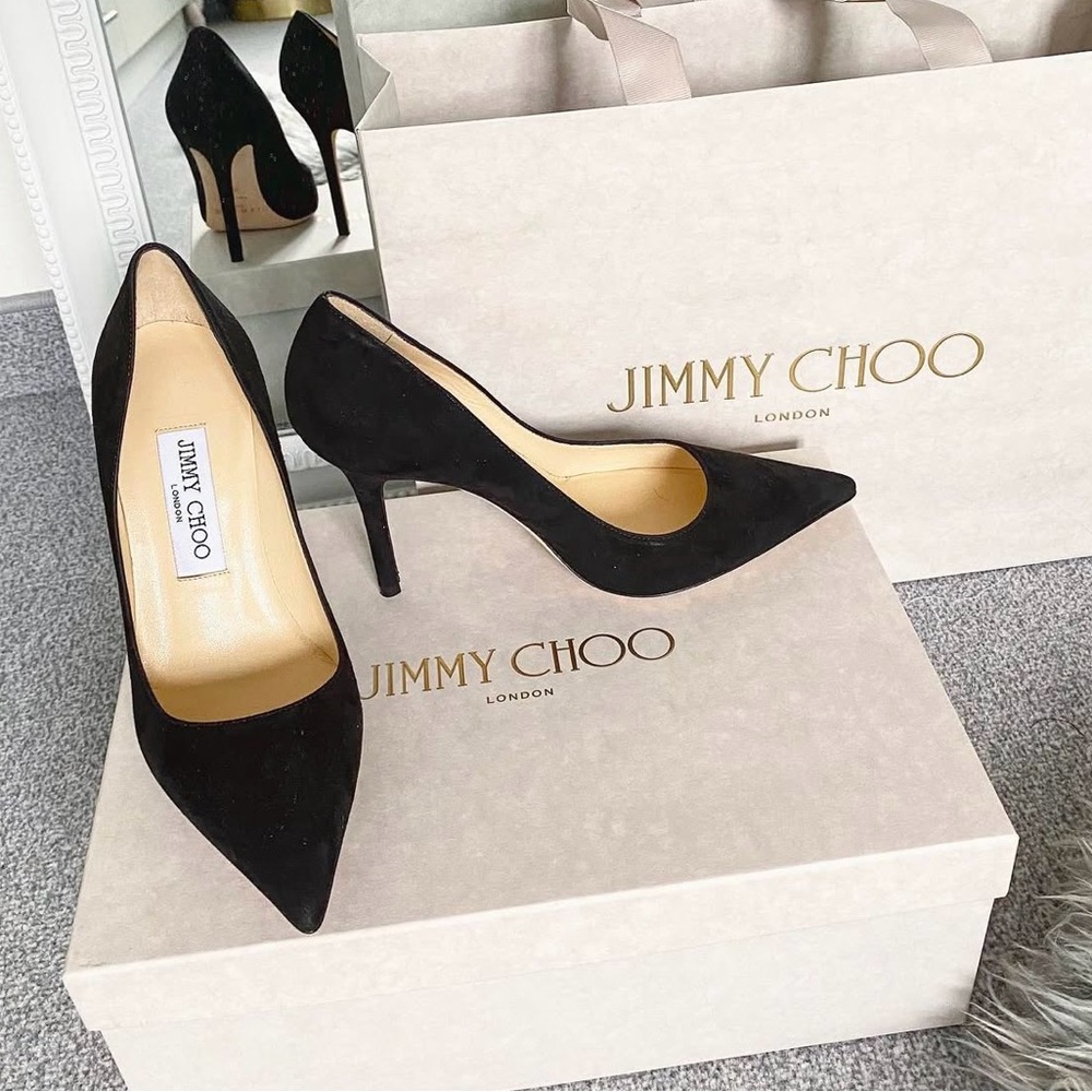 Authentic Jimmy Choo Black Suede Pointed-Toe Pumps Romy 85 – Like New! - Picture 10 of 11